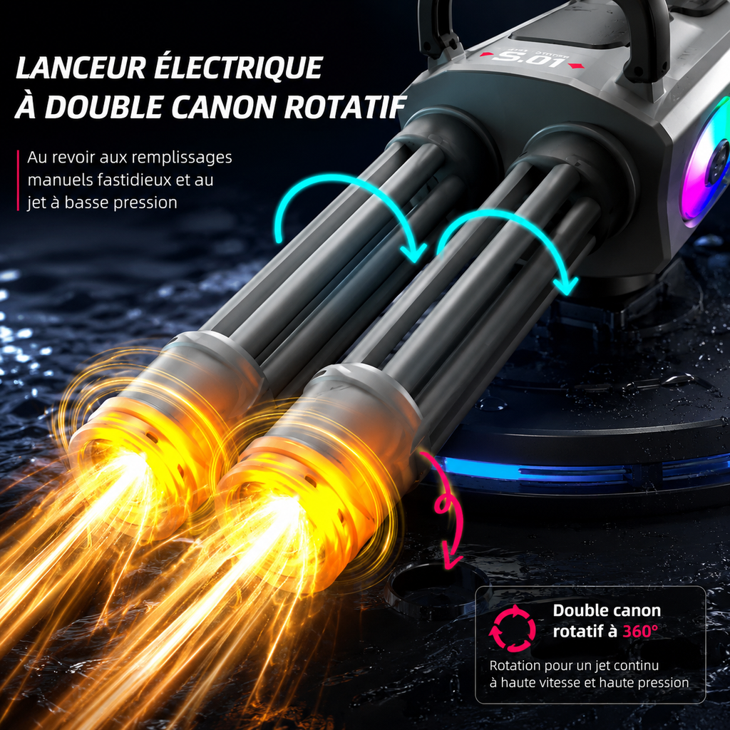 Mini gun Électrique Canon Rotatif & LED