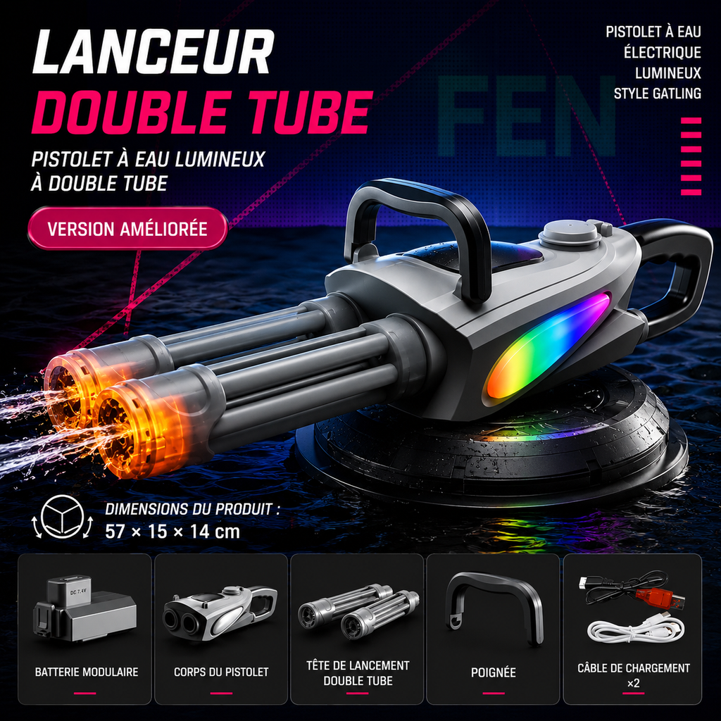 Mini gun Électrique Canon Rotatif & LED